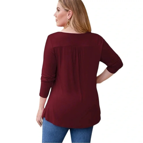 NWT Tralilbee Women's Plus Size Casual Tops Lace Crochet Tunic Tops - Picture 4 of 4